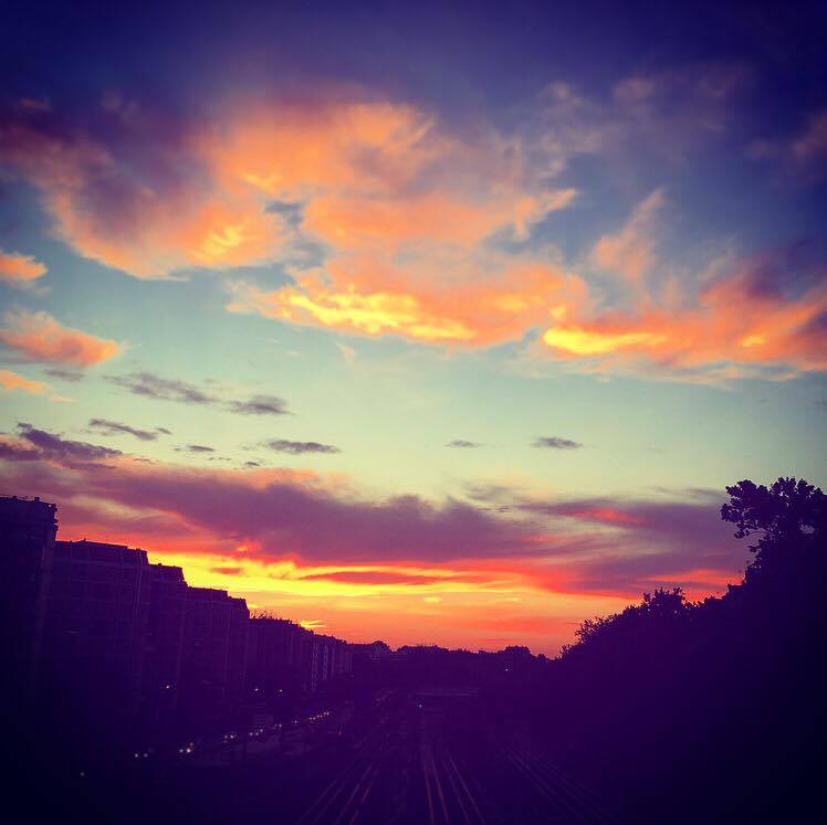 Sunset on the railway